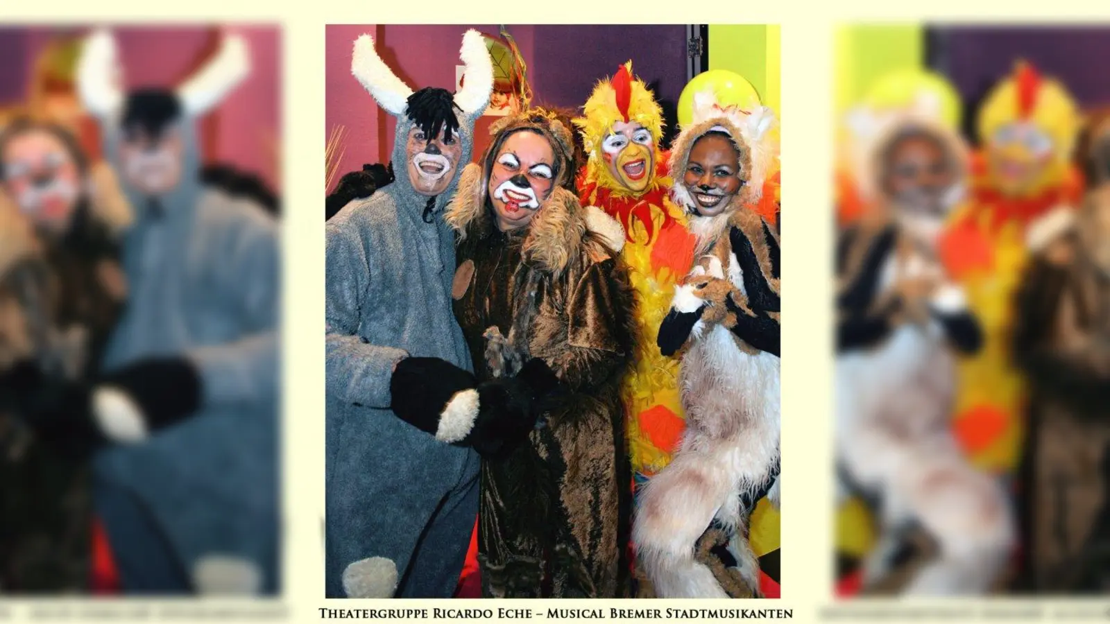 Die Theatergruppe Ricardo Eche spielt „Die Bremer Stadtmusikanten” als Musical am 26. Januar im Einstein Kultur. (Foto: pi)