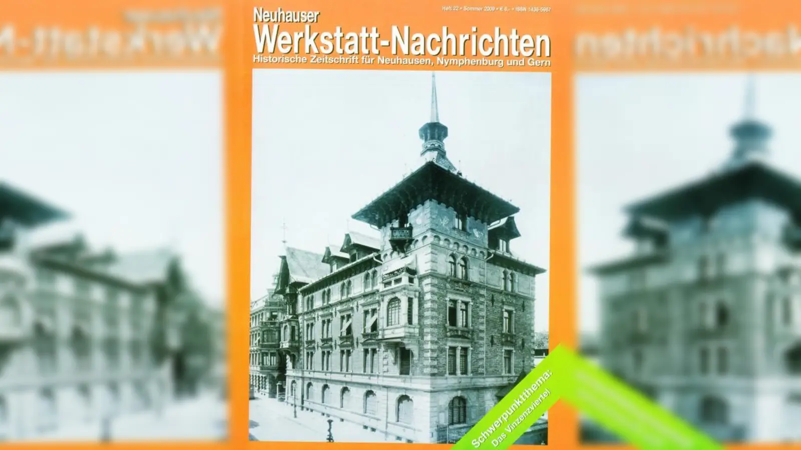 Das Titelbild der neuen Werkstatt-Nachrichten zeigt das Haus in der Elvirastr. 3 mit dem einer asiatischen Pagode nachempfundenen Dach im Jahr 1890. (Foto: Stadtarchiv)