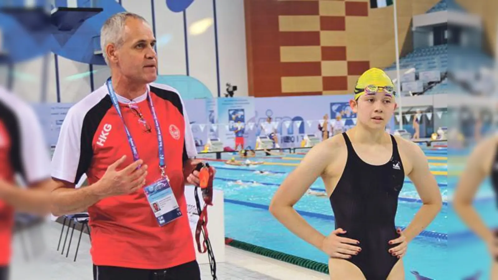 Siobhan Haughey schwamm 2013 bei der Junioren-WM zu Gold über 100 Meter Freistil. Ihr Coach Michael Fasching, der aus Bogenhausen kommt, ist daraufhin in Hongkong als »Trainer des Jahres« geehrt worden.	 (Foto: Mr. Yuen)