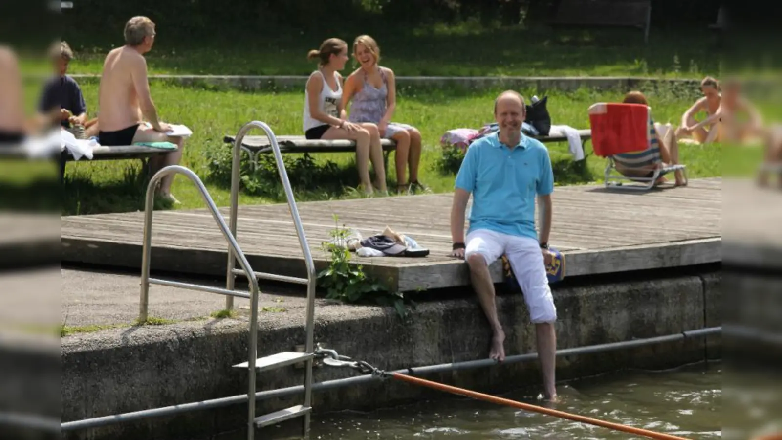 „Aus dem Juwel könnte man noch mehr machen.“ Bäume, Gastronomie und mehr Hygiene hat Gemeinderat Peter von Schall (FDP) dabei im Sinn. (Foto: US)