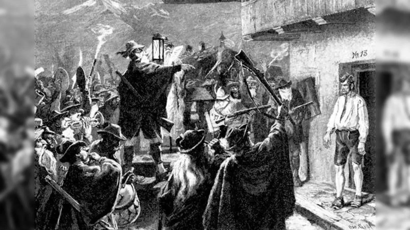 Szene bei einem Haberfeldtreiben.	 (Foto: Museum)