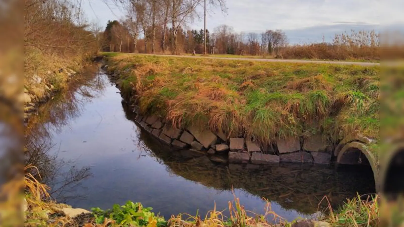 Unser Bild zeigt, wie die Gleißach in den Bachsammler fließt. (Foto: Martin Carstensen, NordOstKultur-Verein)