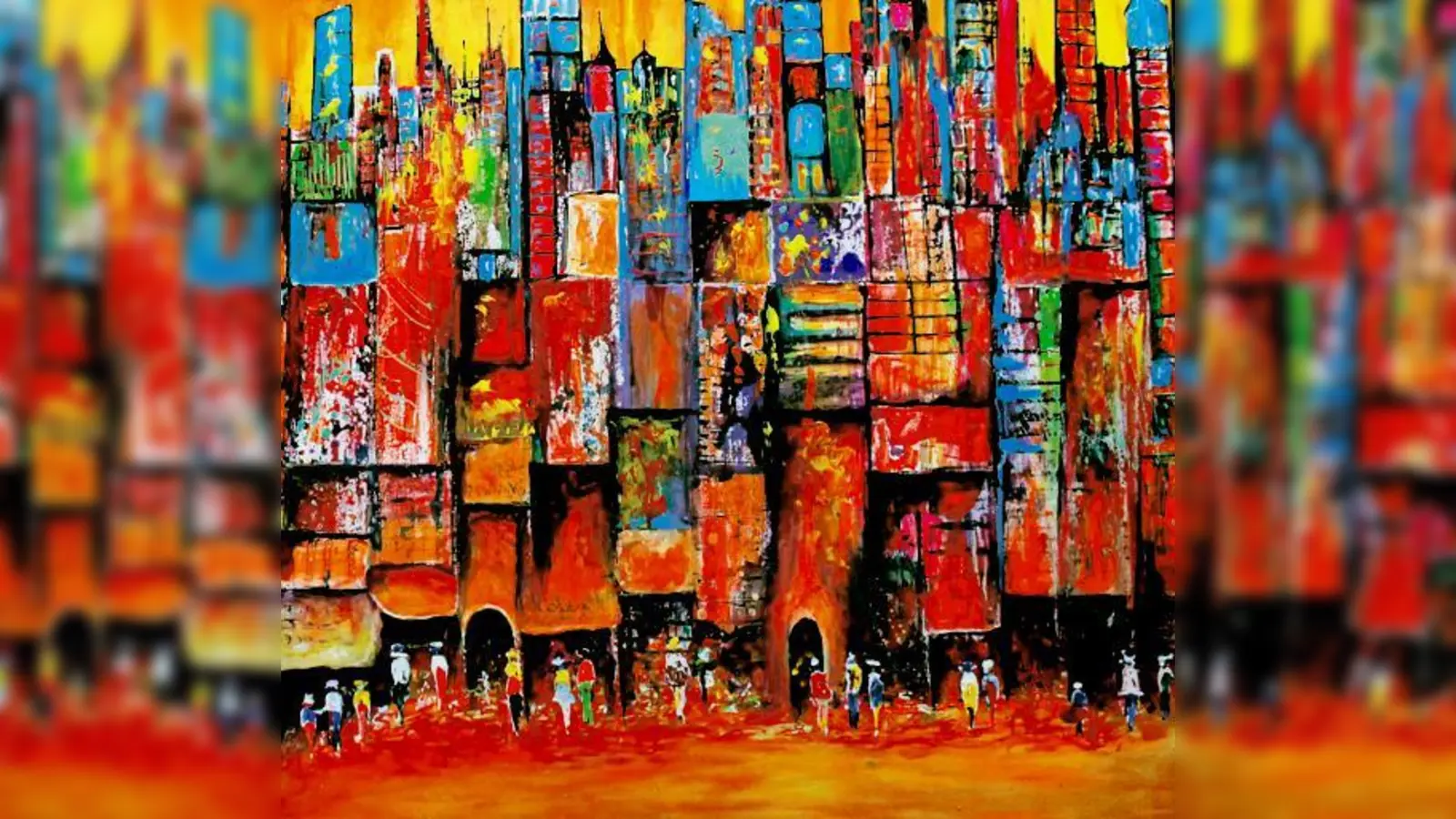 Malerei mit großer Geste von Shahab Nadery in der Kulturetage. 	  (Foto: VA)