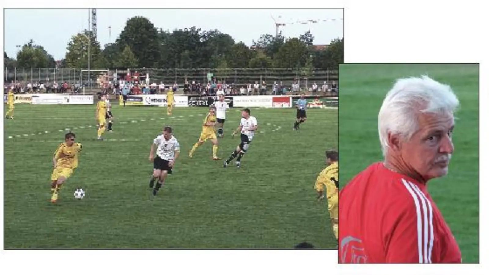 Das Team (gelb) ist der Star beim VfB Hallbergmoos, darauf legt Trainer Plattner (r.) großen Wert.	 (Fotos: bb)