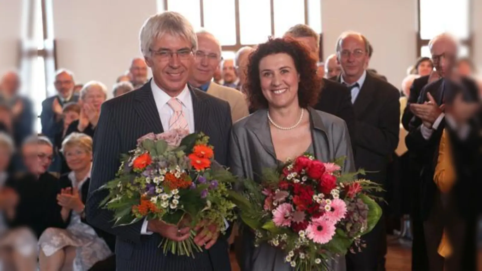  Friedrich Graffe und seine Nachfolgerin Brigitte Meier.  (Foto: LH München)