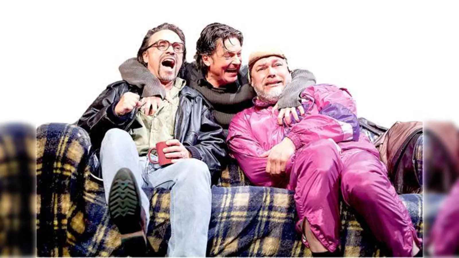 Barry, Craig und Norman (Sebastian Goder, Pascal Breuer, Torsten Münchow, v. li.) haben eine Idee, wie sie zu Geld kommen.	 (Foto: L. LaRocca)