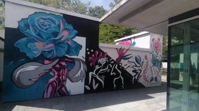 Kunst für alle zugänglich machen: Das „Muralarum” im Trafo-Garten wird von Künstlern regelmäßig neu gestaltet. (Foto: job)