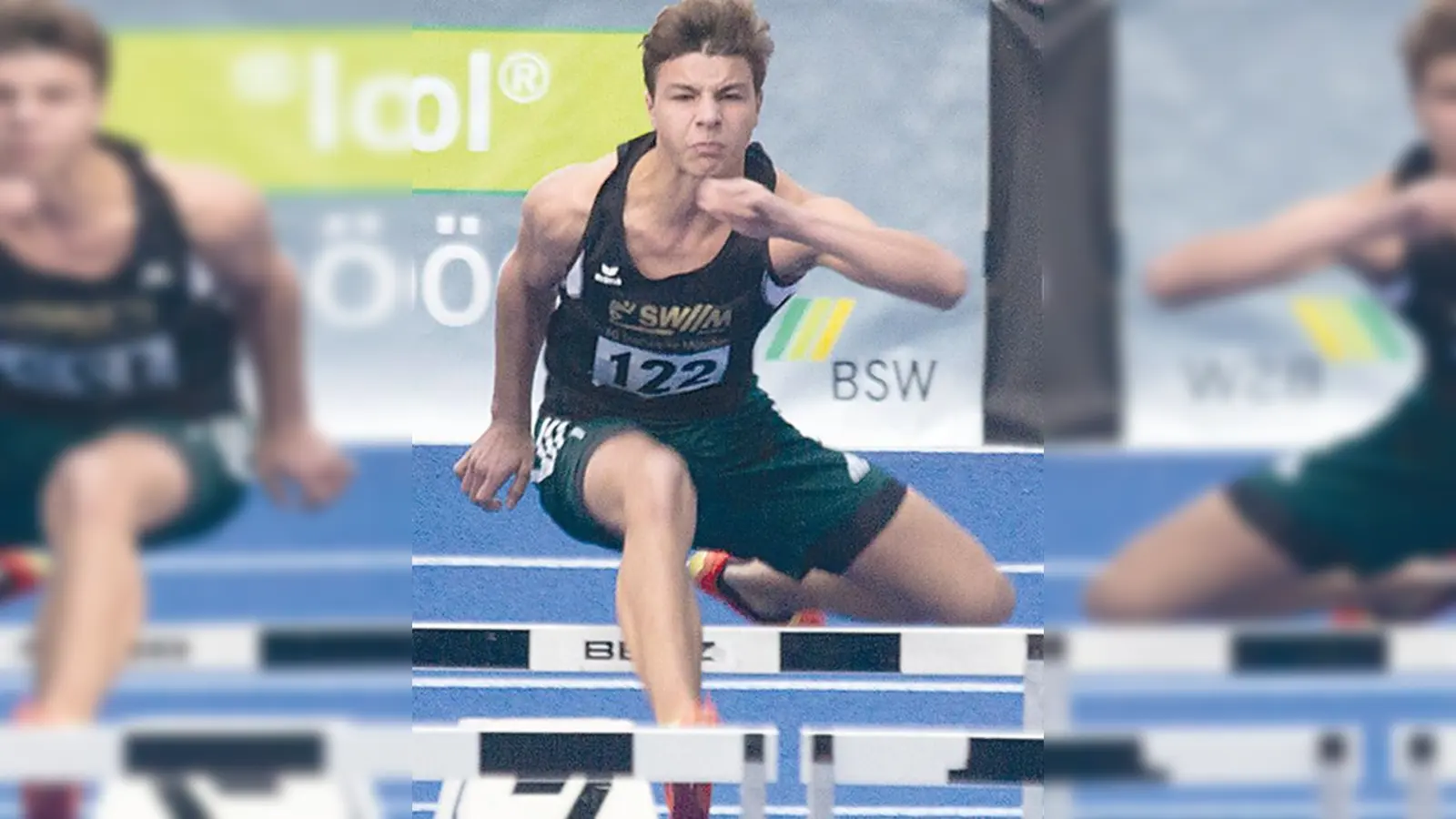 Florian Unold (TS Jahn) beim Hürdenlauf.	 (Foto: privat)