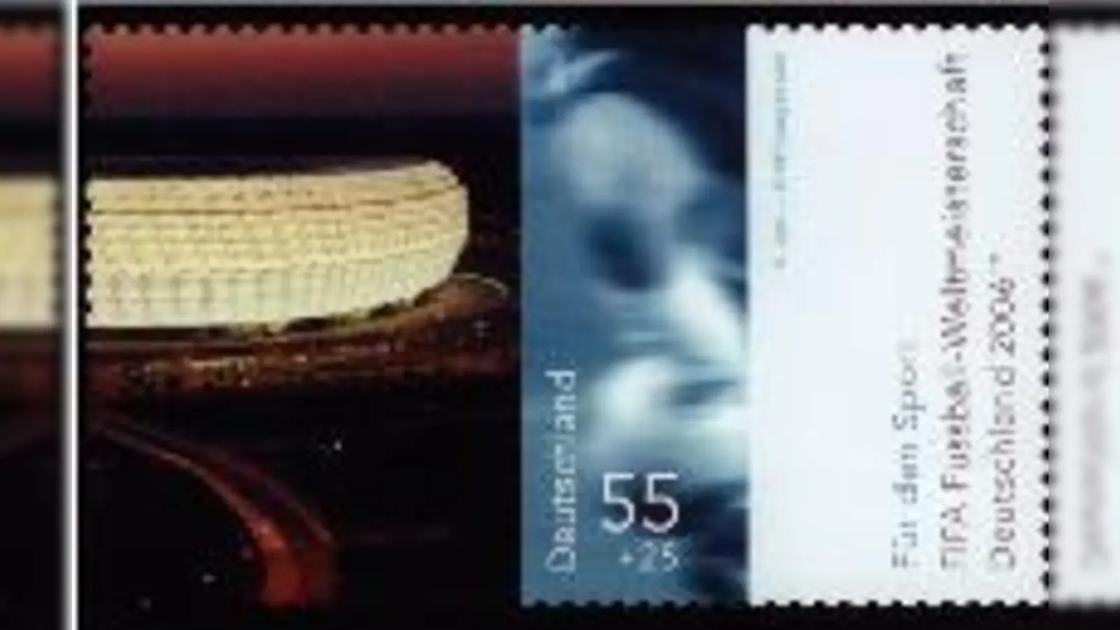 Sondermarke zur WM: Die Allianz-Arena in ganz klein.	 (Foto: VA)