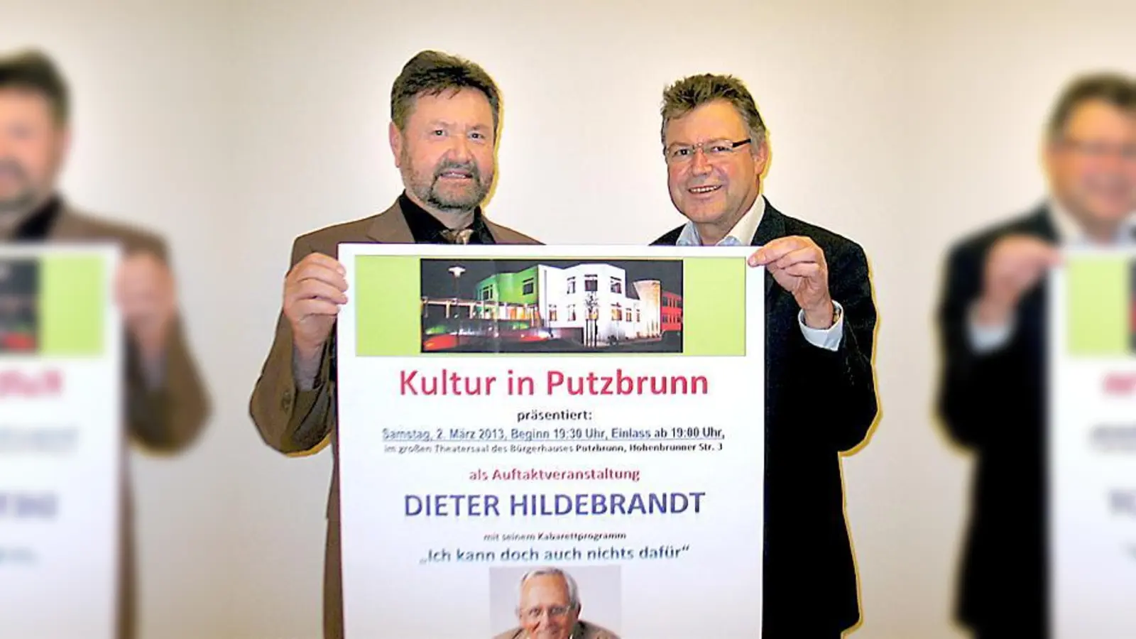Der neue Kulturbeauftragte für das Bürgerhaus Putzbrunn, Erwin Bohlig (l.) mit Bürgermeister Edwin Klostermeier. 	 (Foto: Angela Boschert)