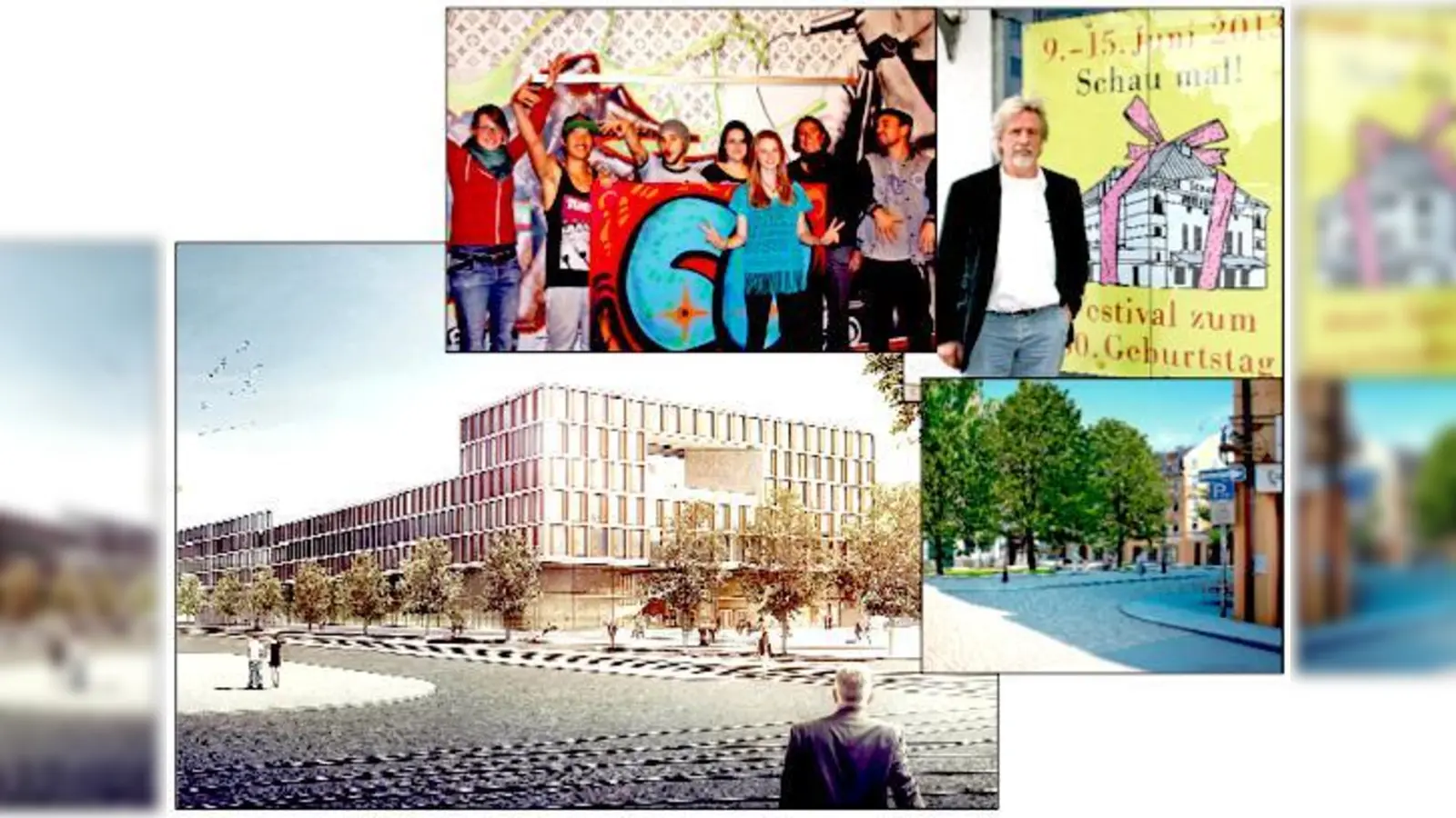 Ein neues Strafjustizzentrum, die Geburtstage der Schauburg und des Jugendtreffs am Biederstein sowie ein »neuer« Wedekindplatz waren wichtige Themen 2013 in Schwabing.	 (Foto: *winhard* *3d*/Frick Krüger Nusser Plan 2/js/scy)