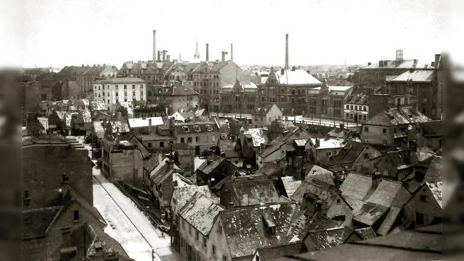 Blick aufs alte Haidhausen mit seinen charakteristischen Herbergshäusern „in der Grube”.  (Foto: Stadtarchiv)