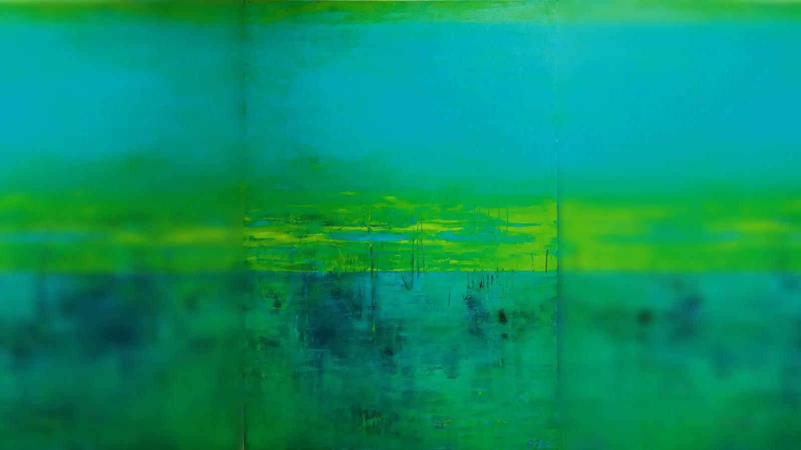 „Spiegelungen I“, 2013<br><br>Acryl / Mischtechnik<br><br>100 x 70 cm, Leinwand (Foto: © Carin Munzert)