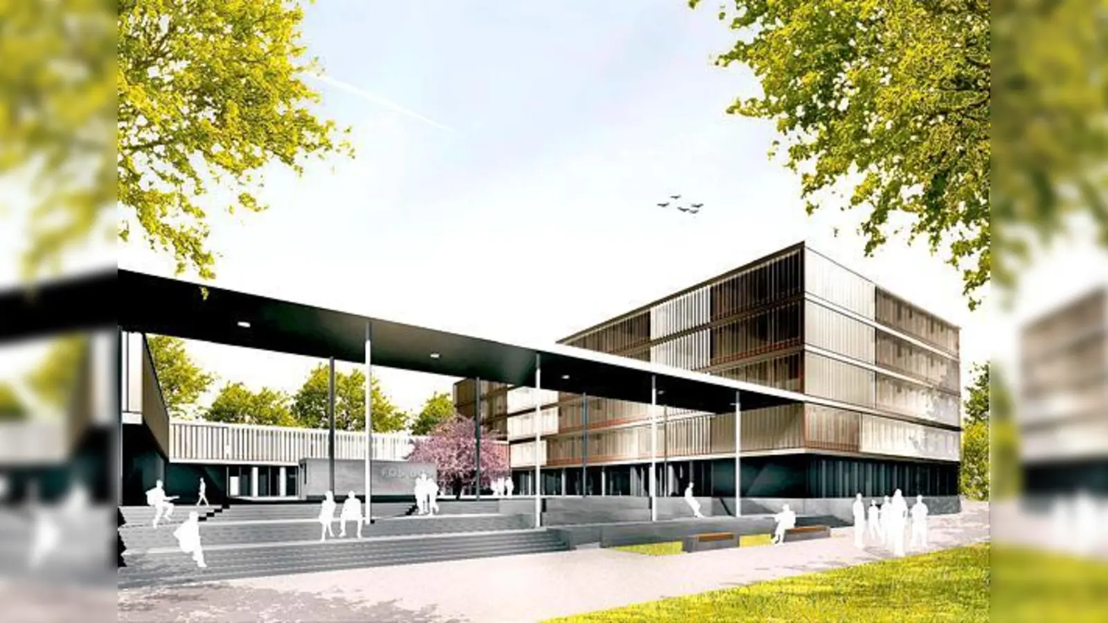 Entwurf der hochmodernen neuen FOS/BOS. 	 (Foto: Stadt Unterschleißheim)