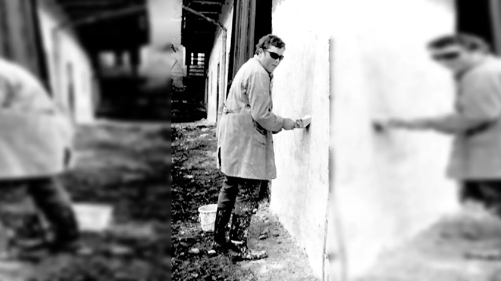 Aus dem Leben des Ottfried Fischer: hier bei der Arbeit auf dem elterlichen Hof Ornatsöd.  	 (Foto: Archiv Maria Fischer)