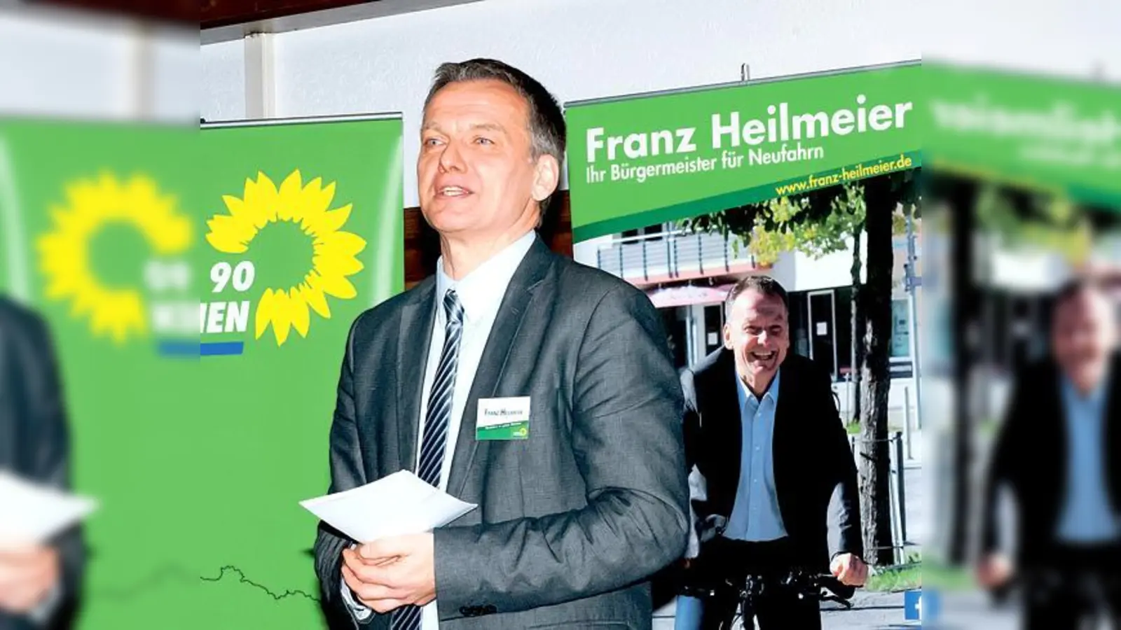 Heilmeier vor Heilmeier: Der Wahlkampf nimmt Fahrt auf in Neufahrn. 	 (Foto: VA)