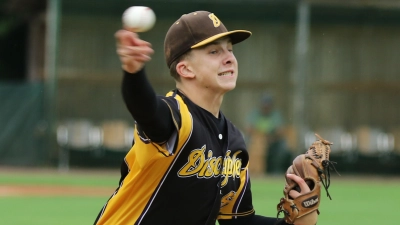 Moritz Broske legte mit seinem Pitching den Grundstein zum Erfolg, ehe sein Grandslam-Homerun im 8. Inning den Sieg sicherte. (Foto: Michael Greisinger)