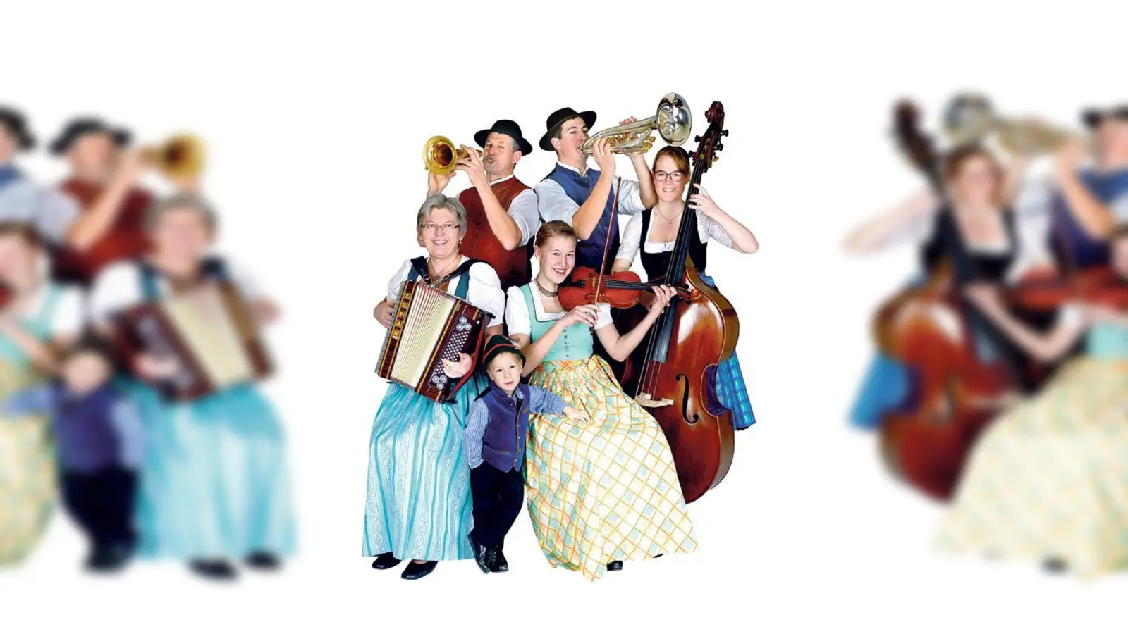 Rudolf Ernst spielt zünftig mit seiner Frau den den bereits  erwachsenen drei Kindern auf.	 (Foto: Otto Hartl)