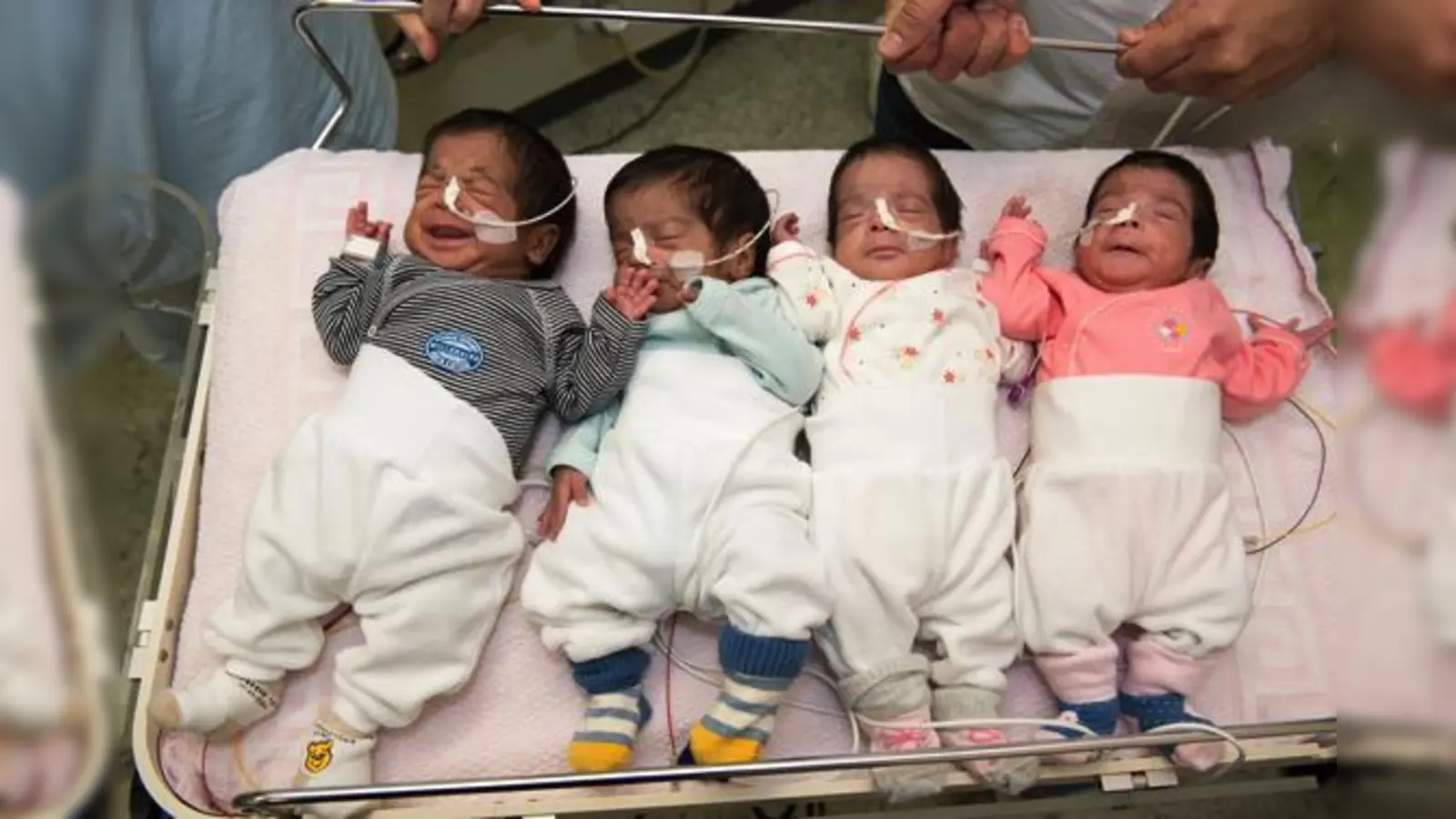 Geburt ohne Komplikationen: Khalid, Ali, Raya und Danya entwickeln sich gut im Klinikum Harlaching.	 (Foto: Städtisches Klinikum München)