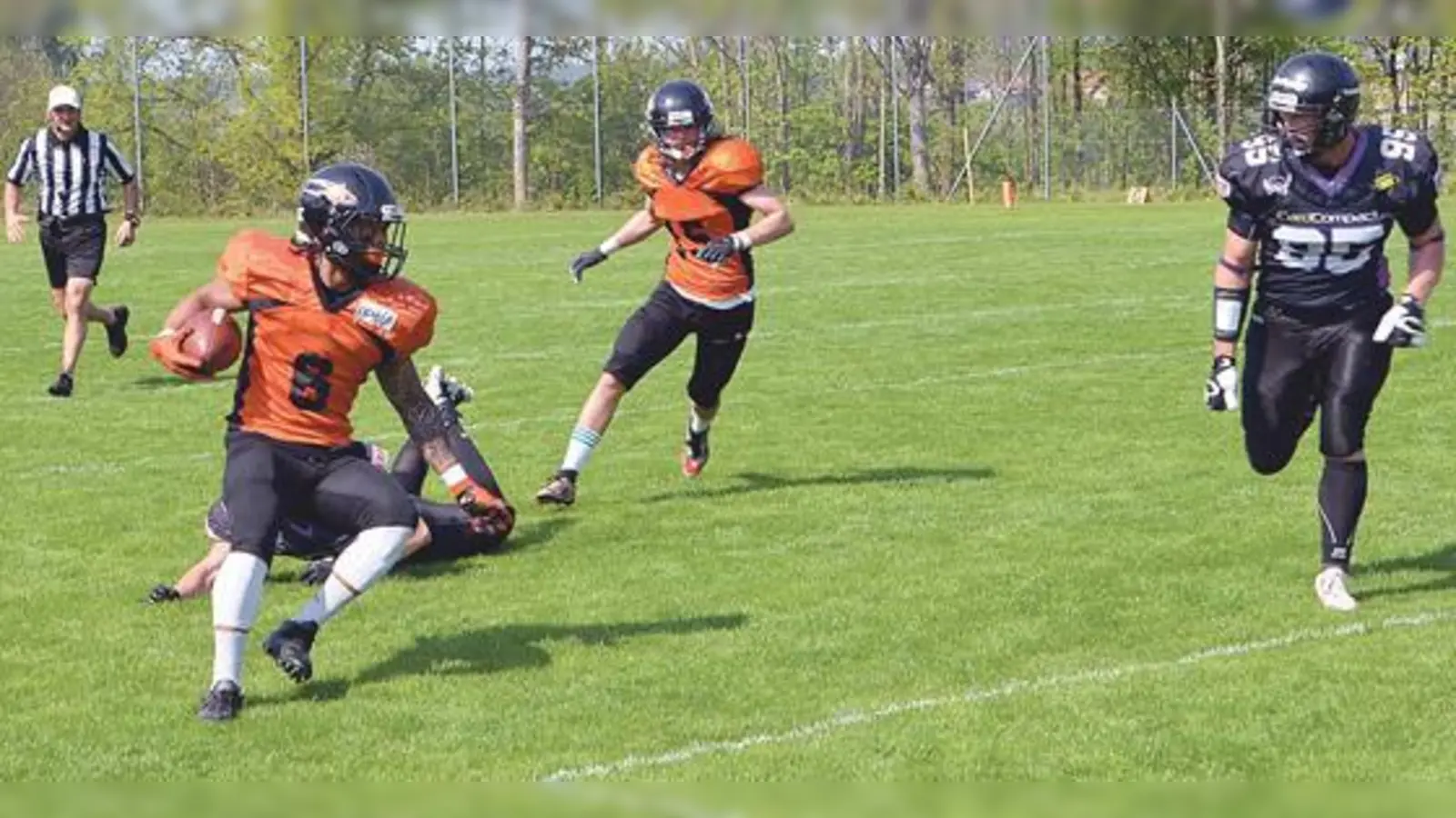 Mit vollem Einsatz kämpften die München Rangers gegen starke Pirates in Passau.	 (Foto: Verein)