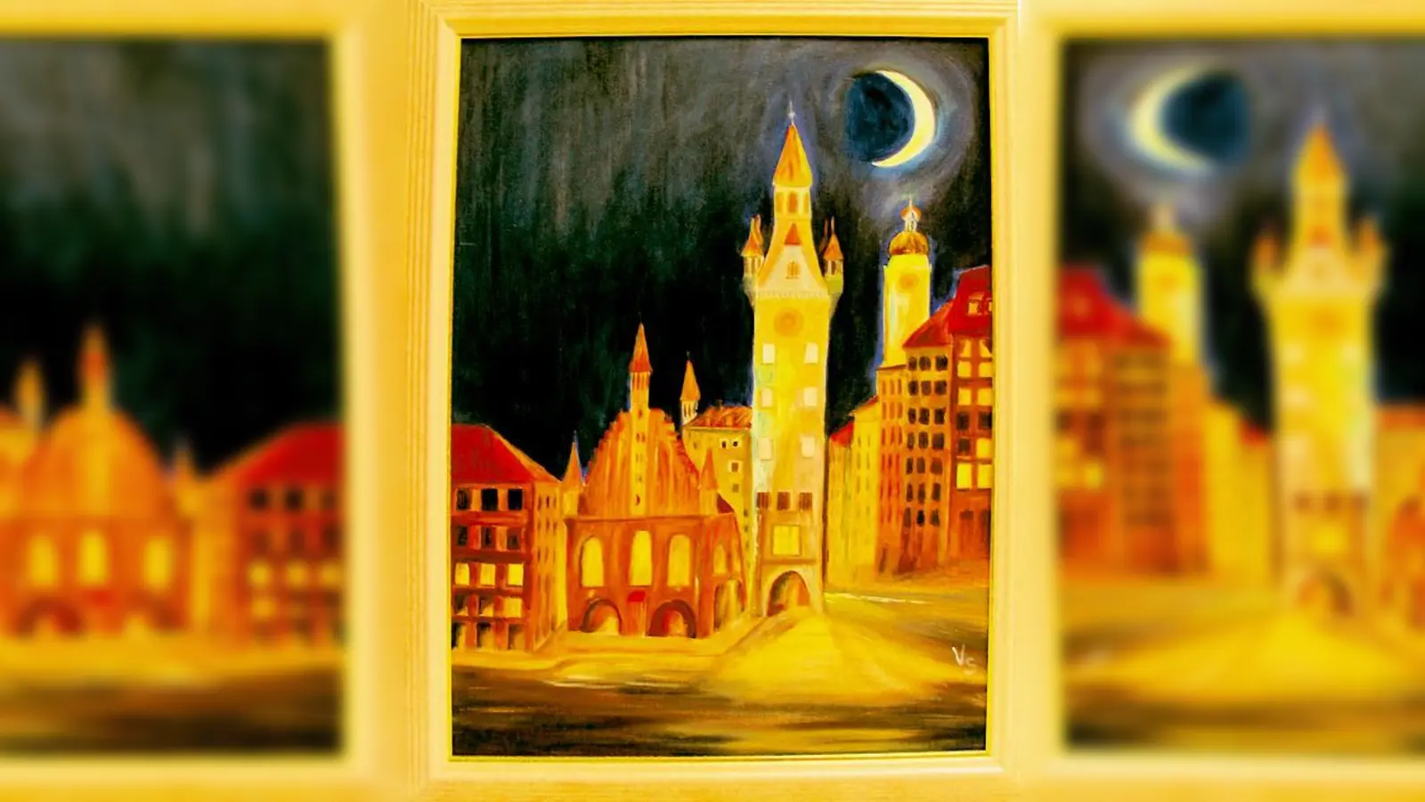 Die Acryl-Malereien von Vera Scherpf sind in Poing zu sehen. Foto: VA	 (Foto: VA)