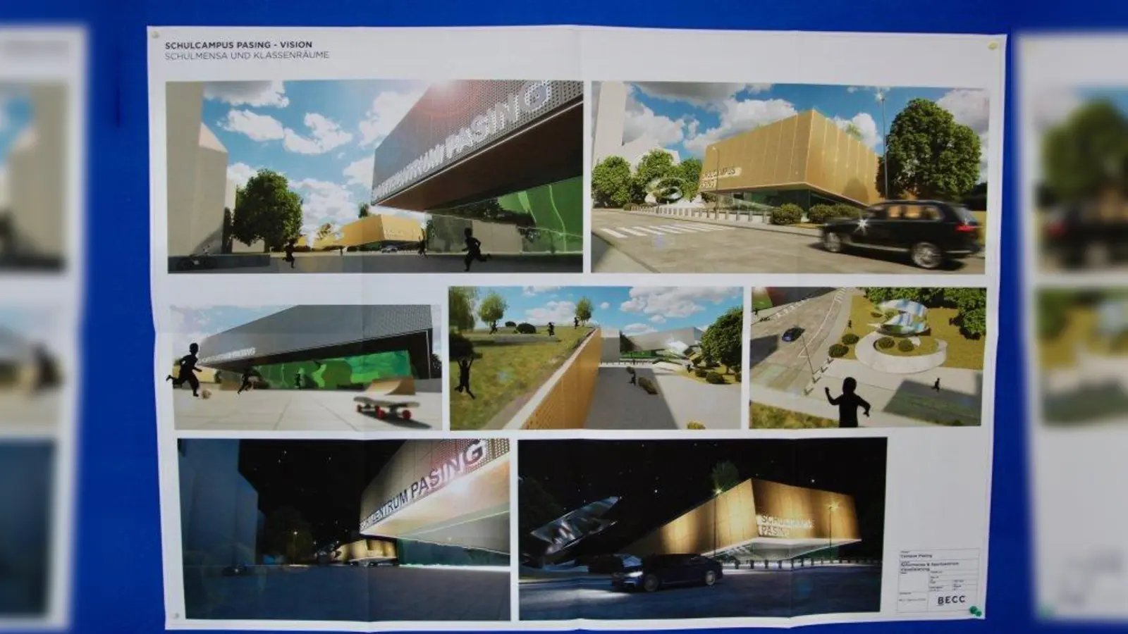 „Die Vision ist phantastisch!” Elternbeiratsvorsitzender und Architekt Leif Geuder entwarf mehr als neue Schulmöglichkeiten. Er hat ein Zentrum fürs ganze Quartier vor Augen und präsentierte seine Ideen an Stellwand und per PowerPoint. (Foto: us)