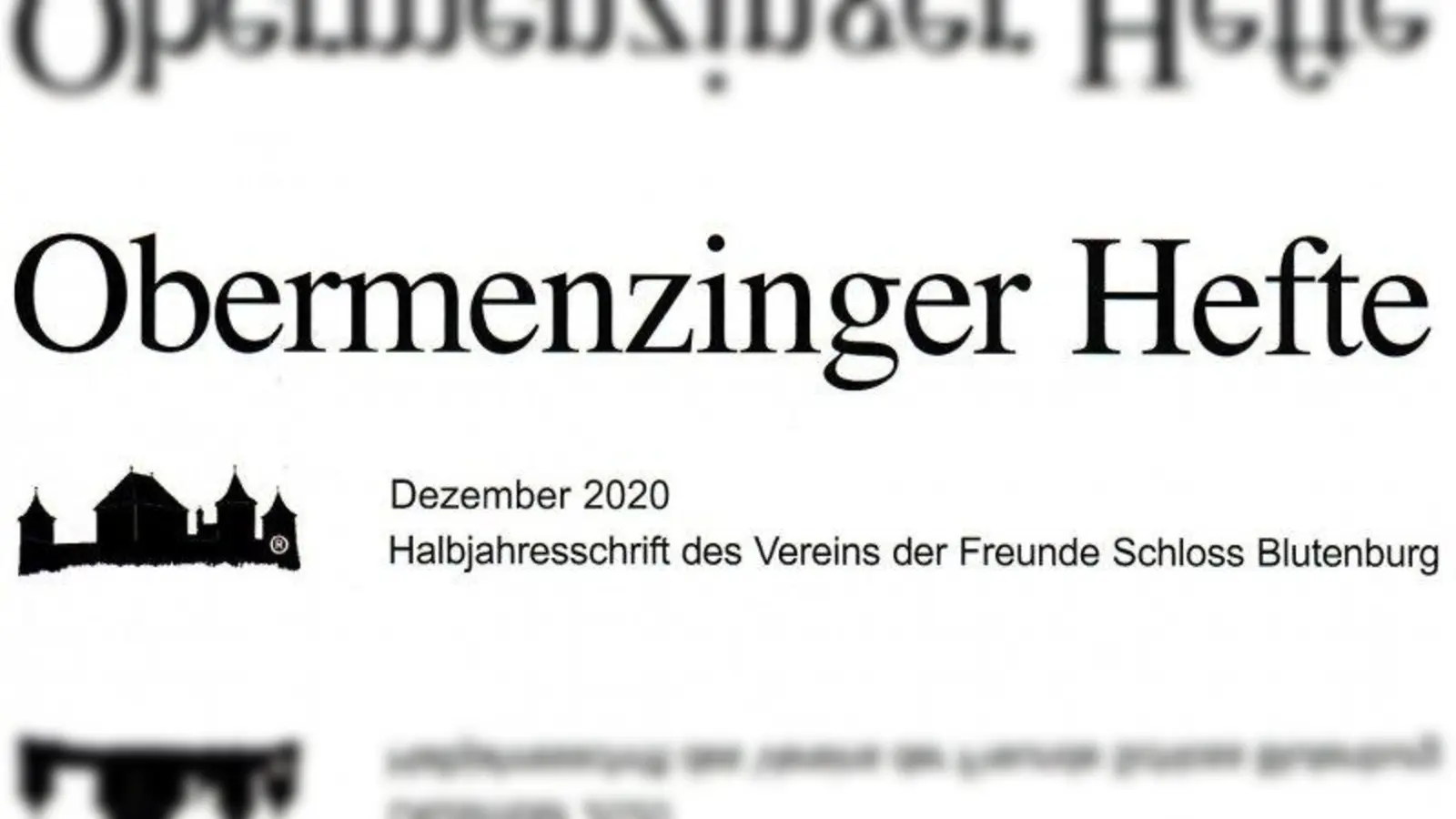 Bild 1 (Foto: Ausschnitt Titelblatt Obermenzinger Hefte)