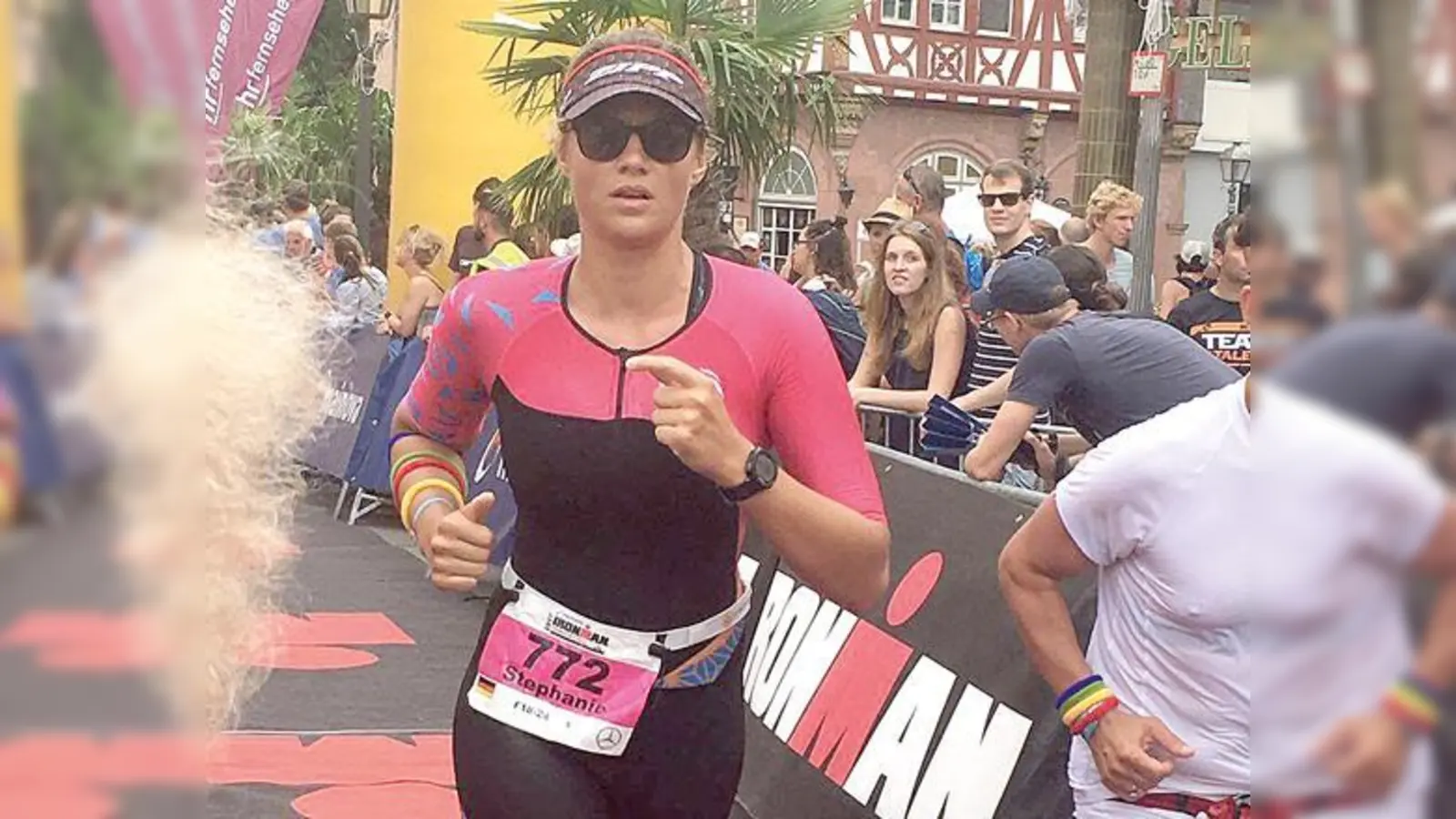 Stephanie Huber bei der letzten Etappe des Ironman: dem Marathon. 	 (Foto: privat)