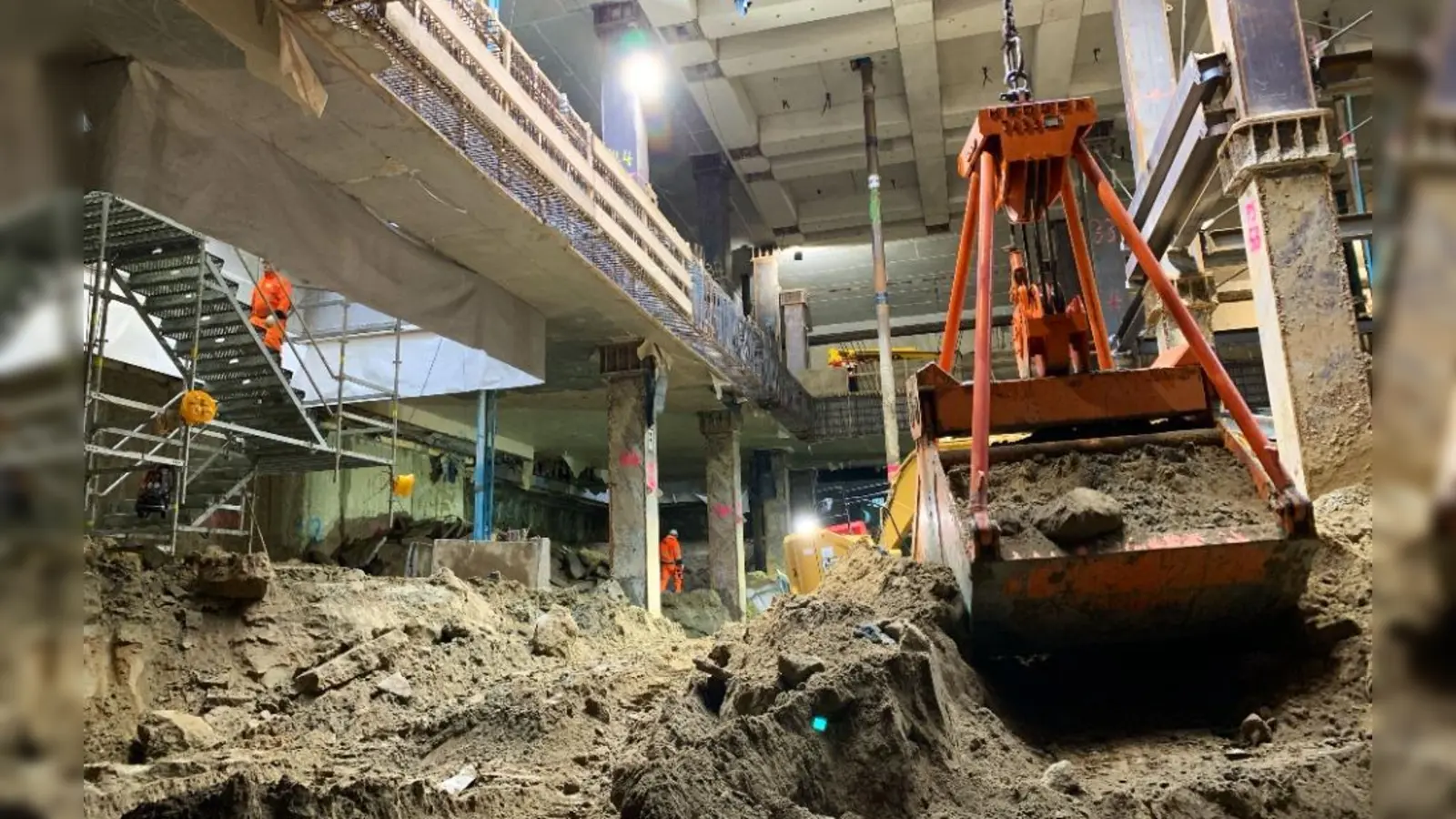 Bau unter Tage am Marienhof. (Foto: DB/ARGE Marienhof)