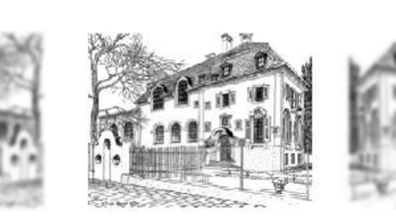 So sieht der Künstler Rolf Ege die Monacensia in der Maria-Theresia-Straße.	  (Foto: VA)