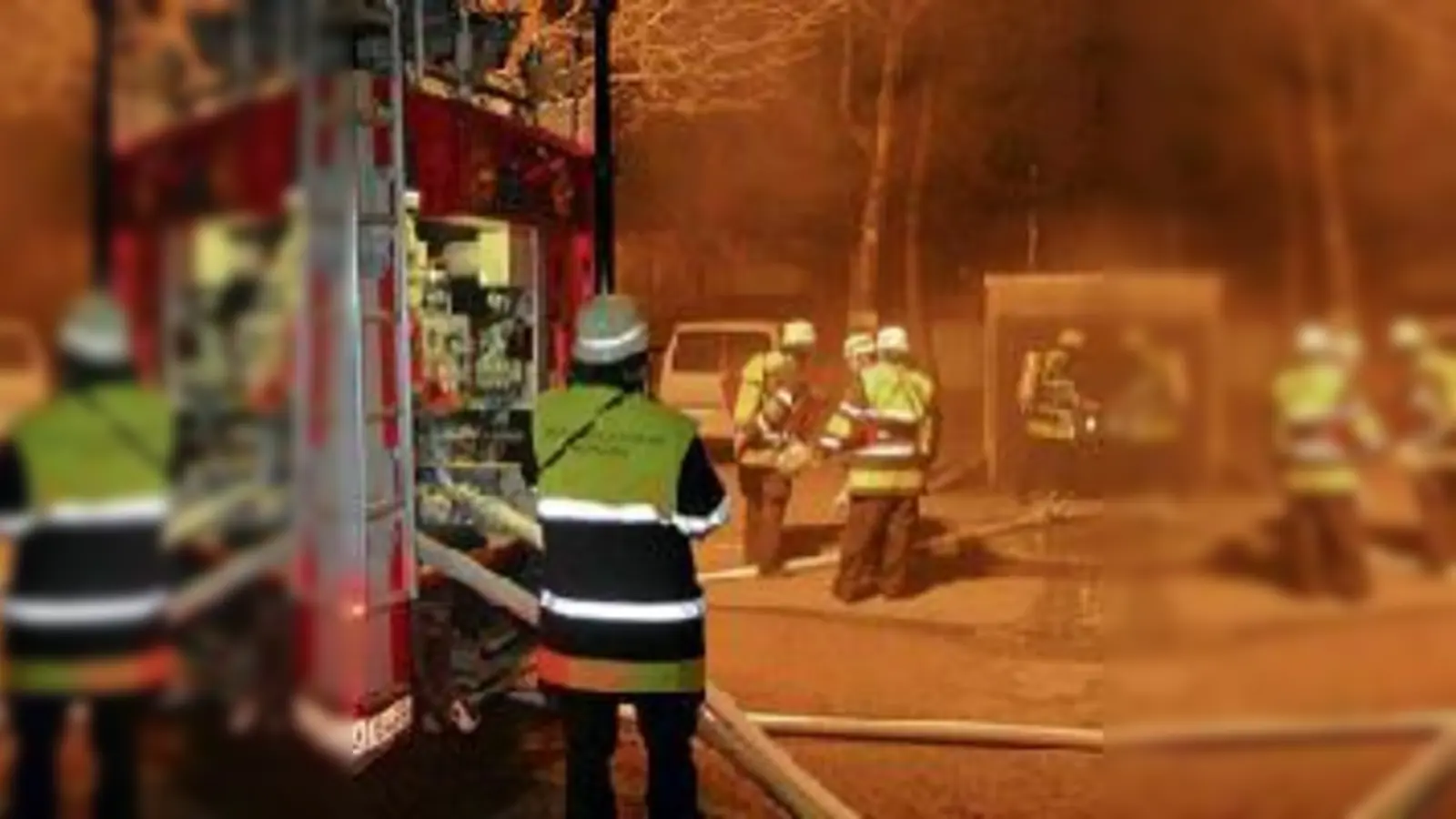 Zwei brennende Fahrzeuge musste die Feuerwehr in der Garage löschen.  (Foto: Feuerwehr)