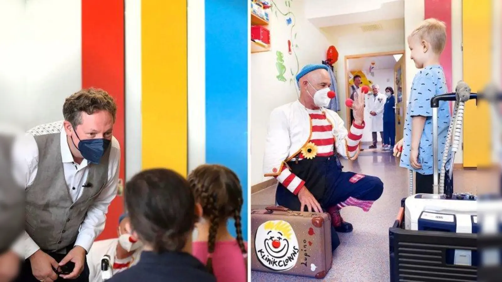 Bei seinem Besuch auf der Kinderkardiologie betonte Eckart von Hirschhausen die Wichtigkeit der Organspende. (Foto: LMU Klinikum)