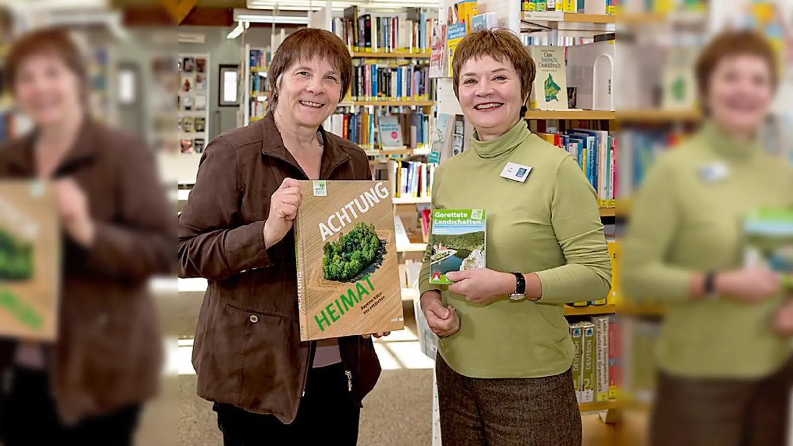 Monika Pokorny (links) überreichte Ute Raab die Buchgeschenke.  	 (Foto: Hans Pokorny)