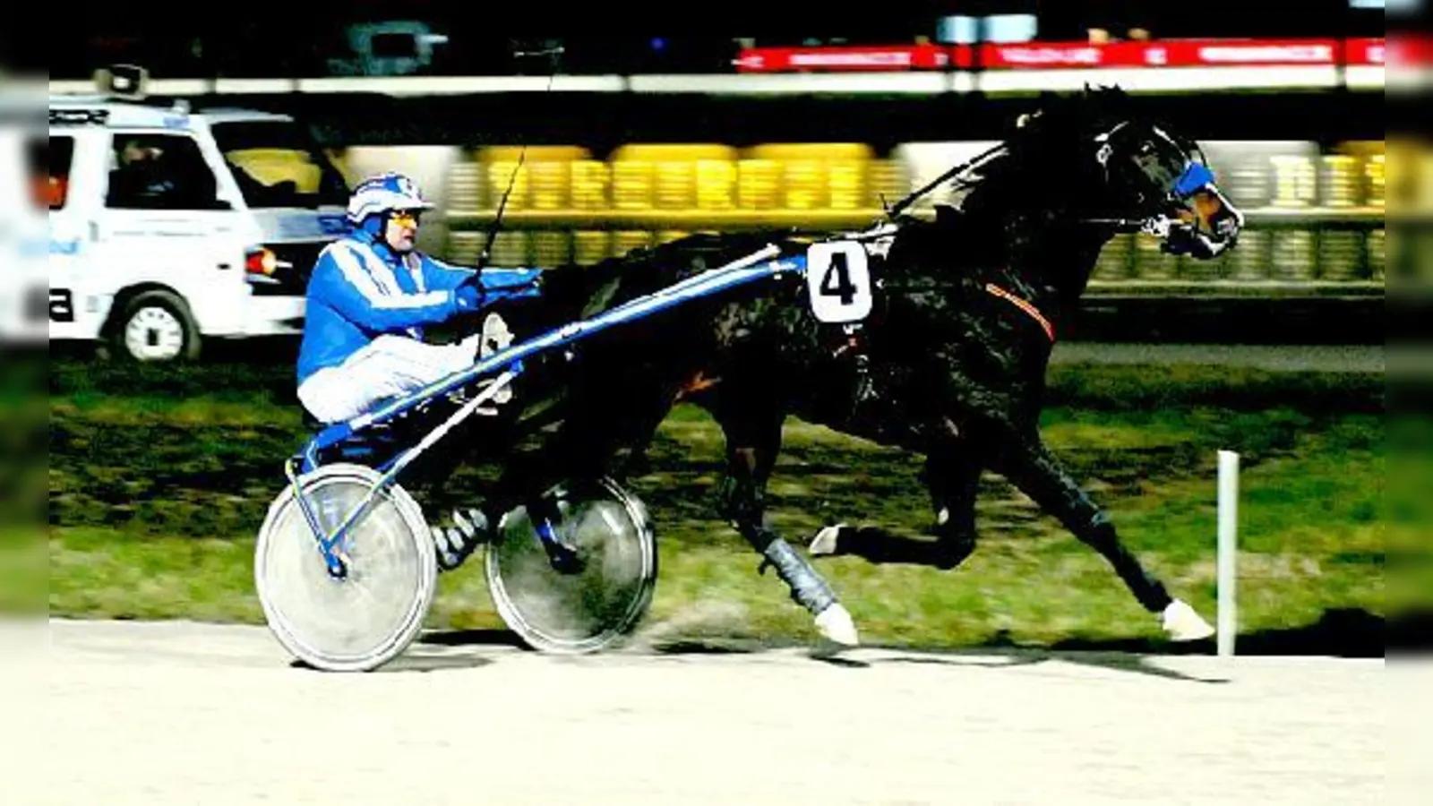 Siegte in Tagesbestzeit: Johann Hollweck mit Eli  Prophet im Schlussspurt.	 (Foto: VA)