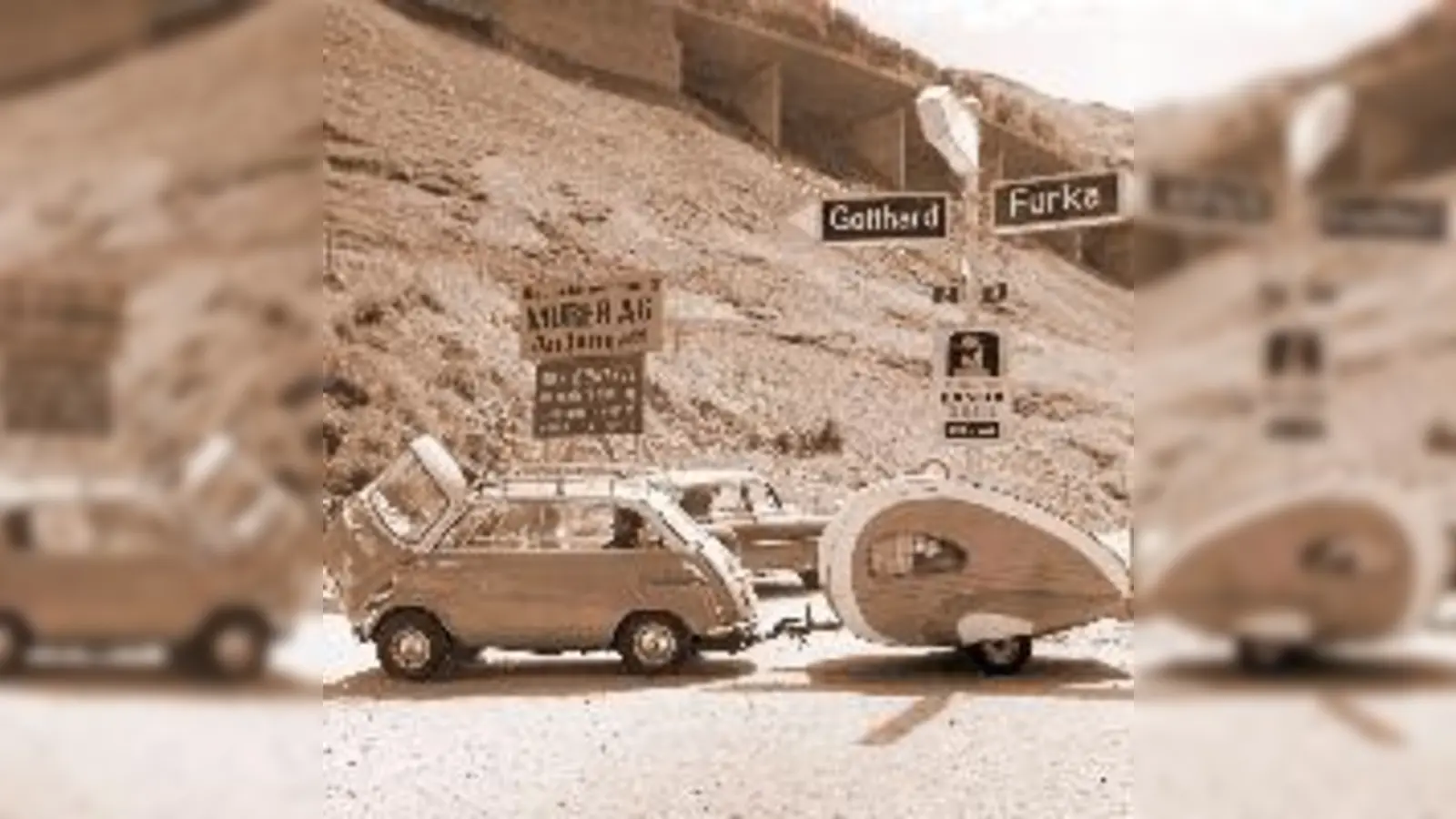»Einmal ans Meer«  je besser die Menschen verdienten, desto mehr strebten sie im Urlaub in die Ferne, wie hier bei einer Reise über den Gotthard nach Italien.	  (Foto: BMW AG Historisches Archiv)