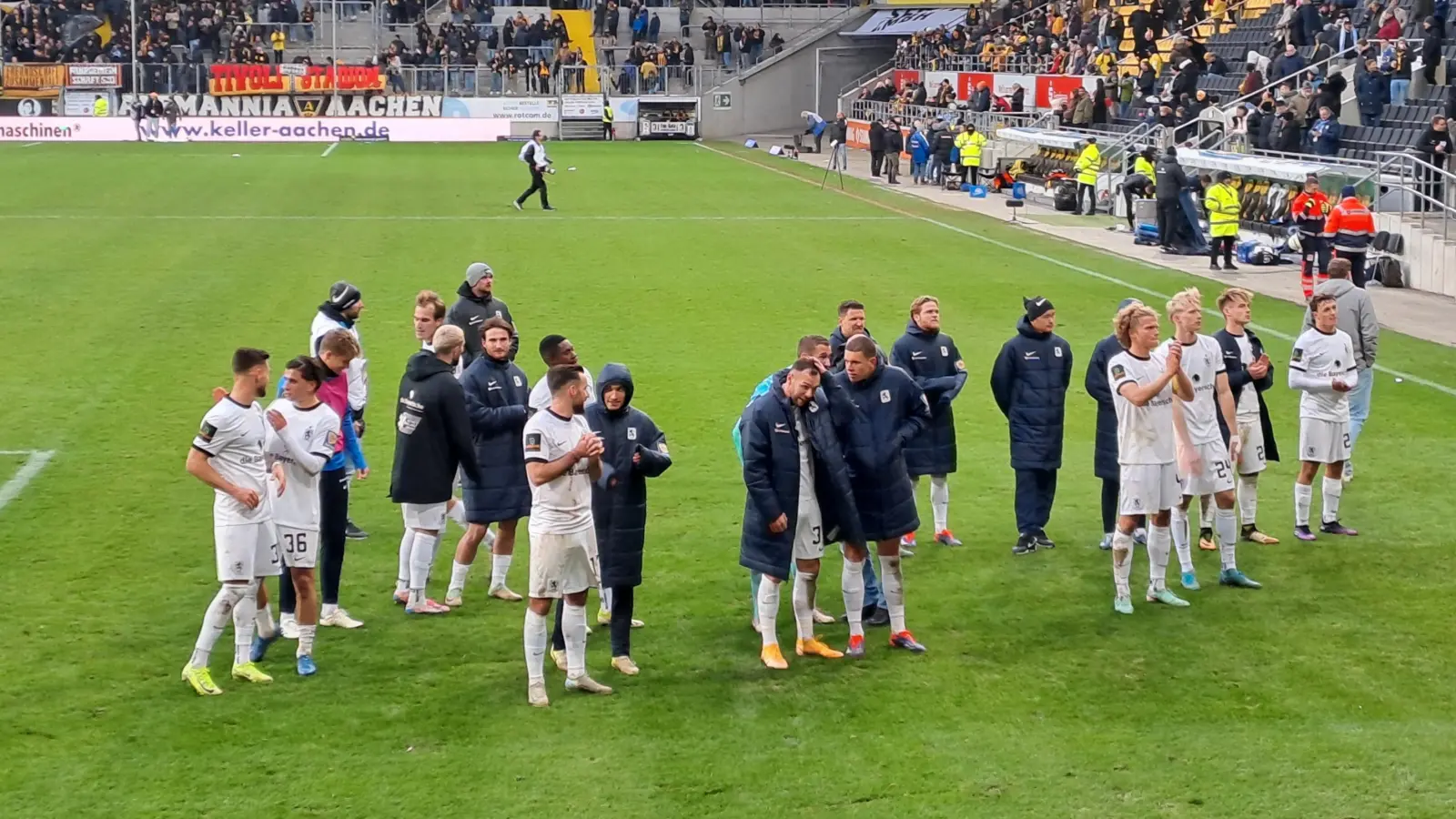 Aachener Tivoli: glückliches Ende für die Münchner Löwen. (Foto: M. Forster)
