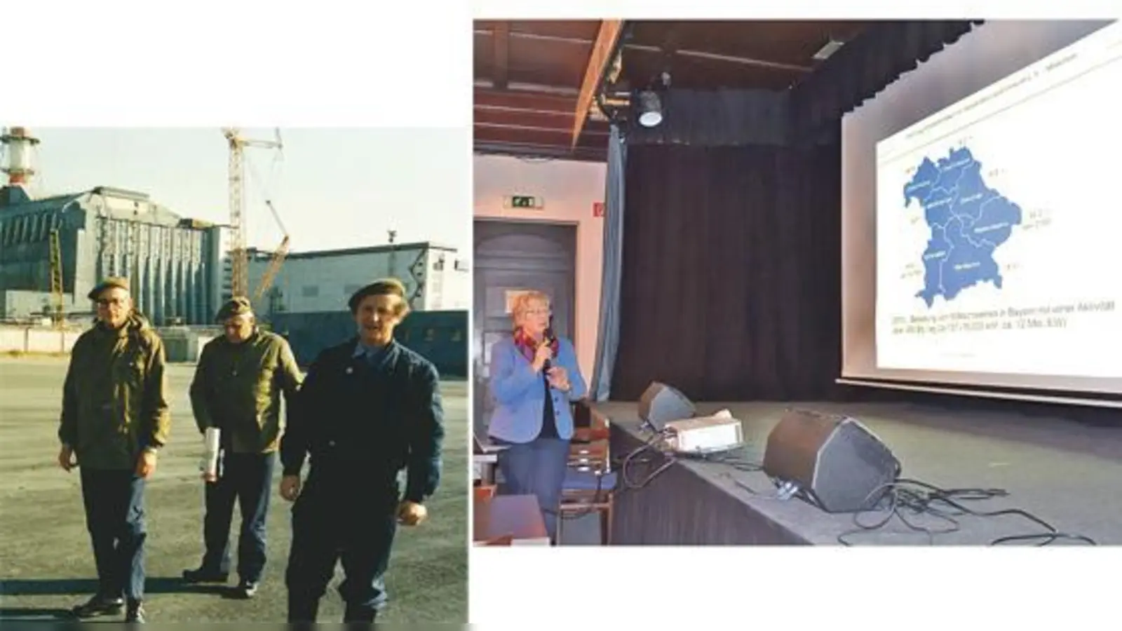 Frenzel war 1990 vier Wochen in betroffenen Republiken, u.a. im Sperrgebiet und arbeitet heute noch mit Unis der Ukraine und Belarus zusammen. Bild re.: Frenzel mahnt Katastrophe und Folgen, auch im heutigen Bayern, niemals zu vergessen.  (F: Frenzel/dm)