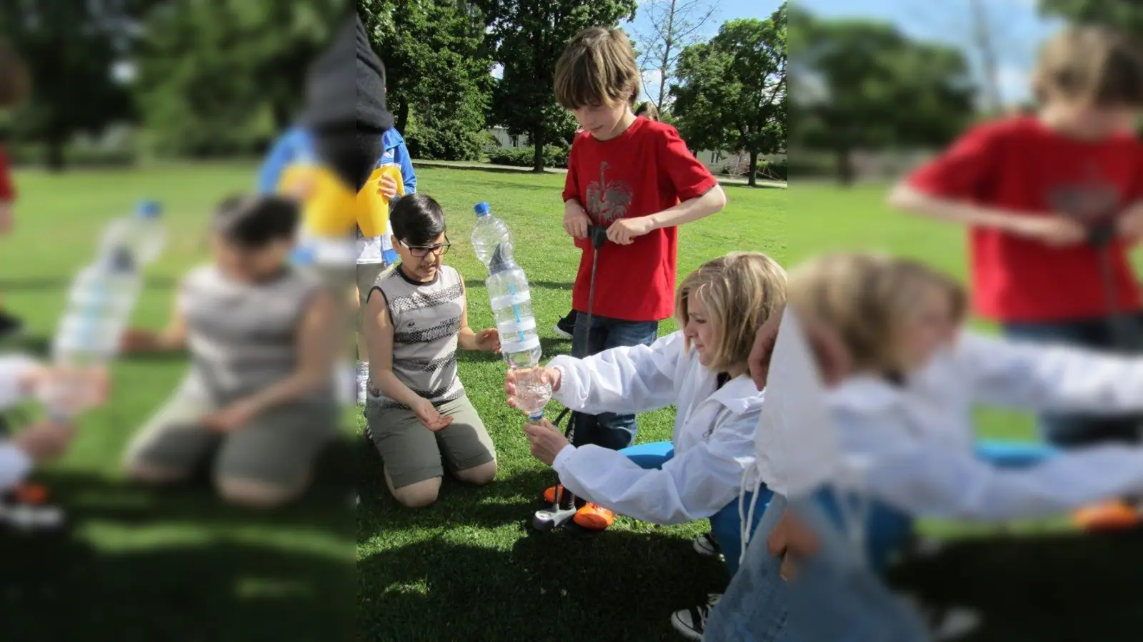 Letzte Startvorbereitungen an der Wasserrakete. (Foto: Sch)