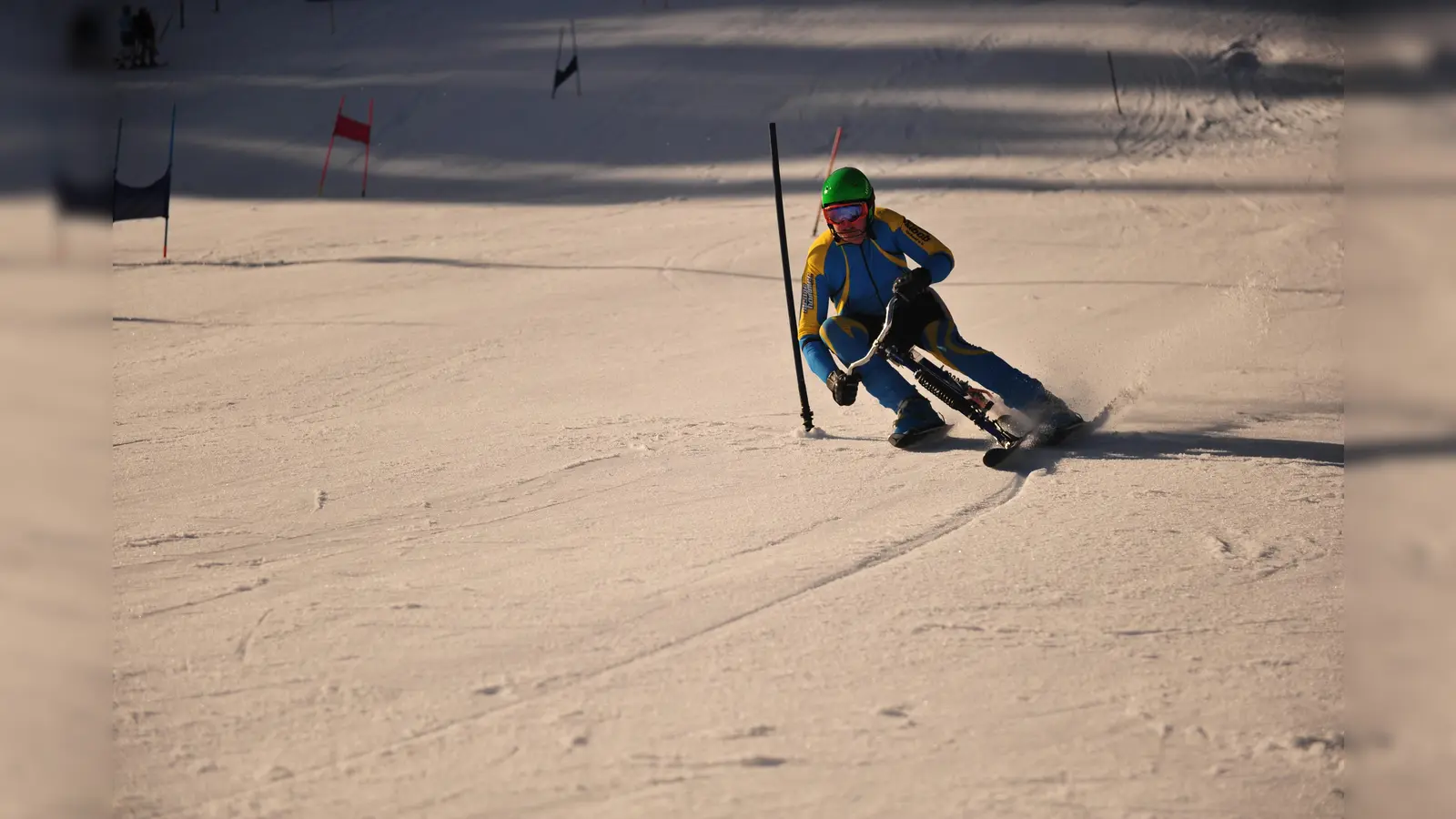  Rennläufer Benedikt Bachmair vom Skibobclub Ottobrunn beim Training am Weltcuphang in Lenggries. (Foto: VA)