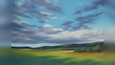 Eines der Landschaftsbilder, die in der Ausstellung gezeigt werden. (Foto: Uta Sasgen )