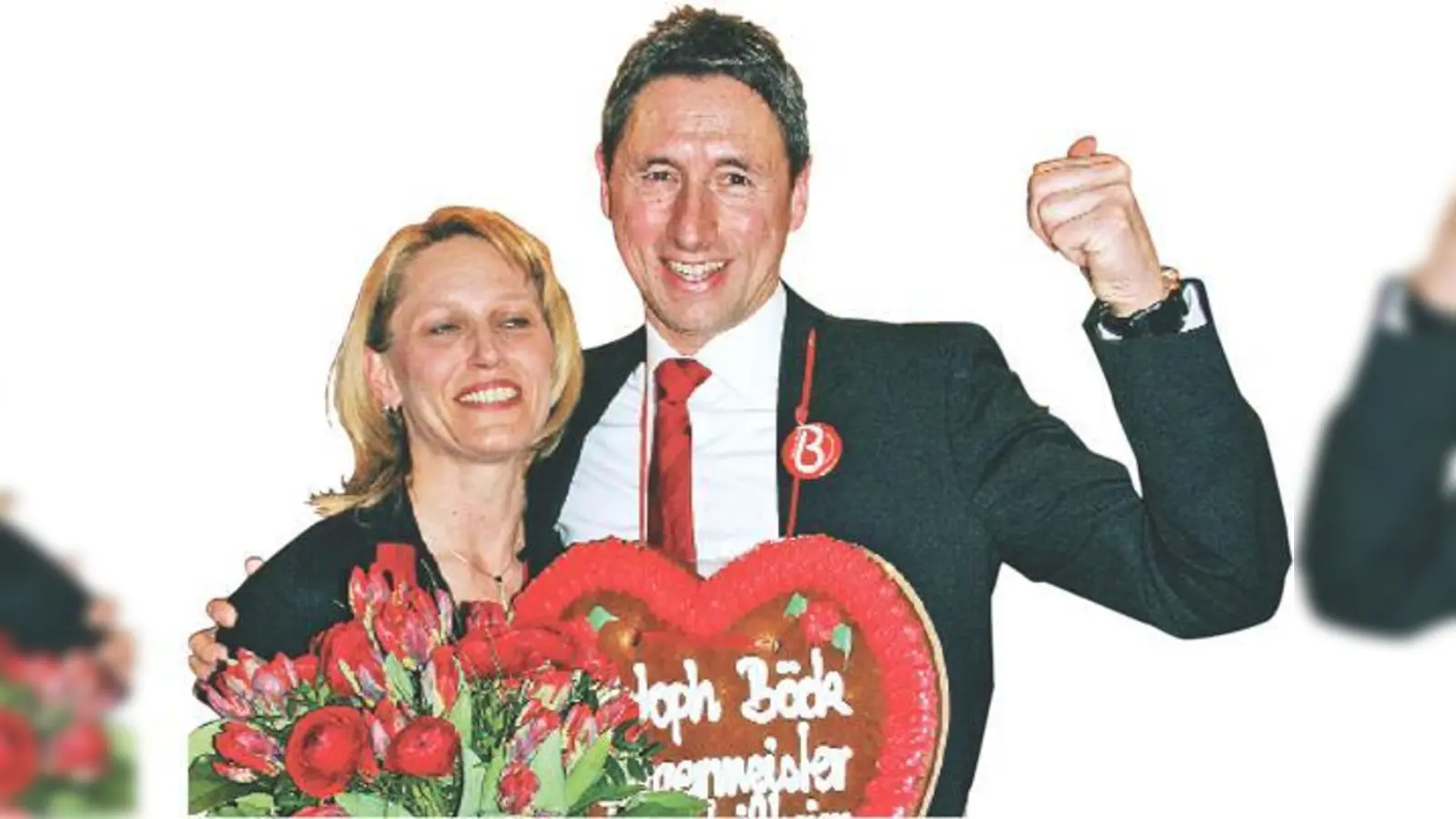 Petra und Christoph Böck, der eine satte Zwei-Drittel-Mehrheit schaffte. 	 (Foto: ws)