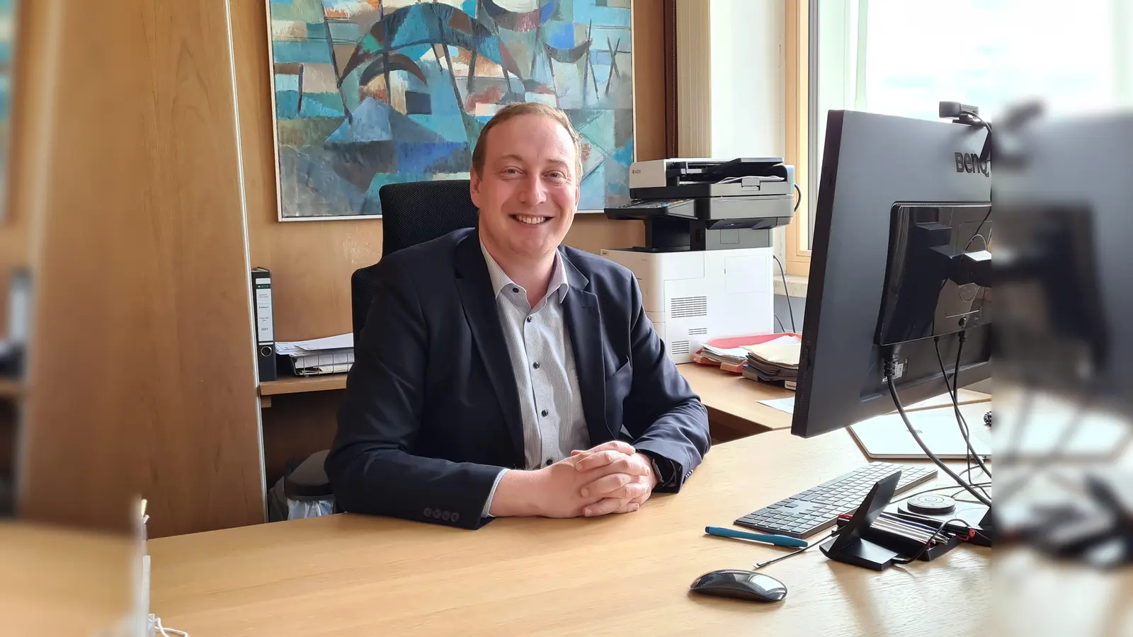 Brgm. Leonhard Spitzauer freut sich, dass die Berufsmesse heuer in Vaterstetten stattfindet. (Foto: Gem. Vaterstetten)