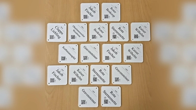 Diese Sortenschilder werden an die Obstbäume angebracht. (Foto: Gemeinde Gauting)