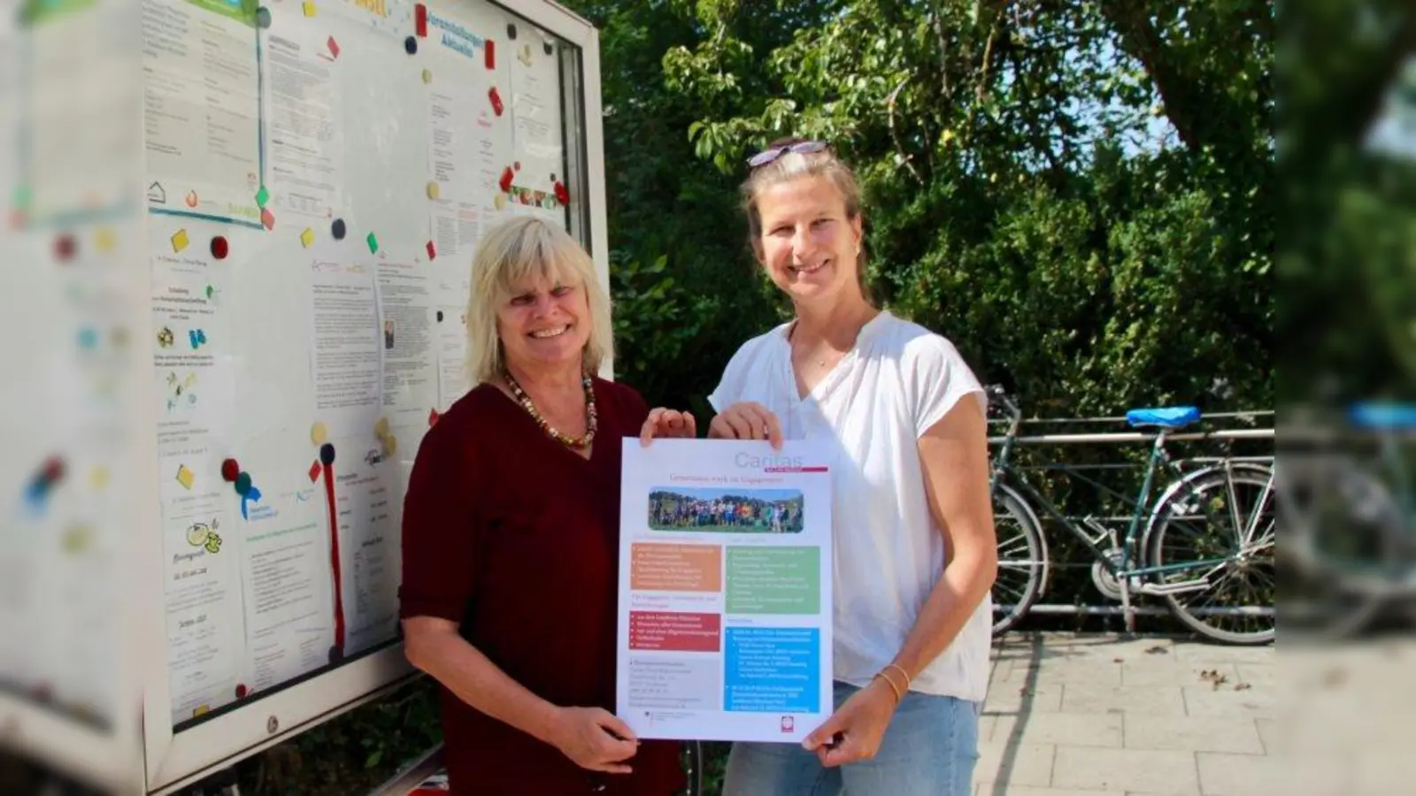 „Glückstag” mit Aktionen, Infos und Austauschmöglichkeiten: Ruth Burchard, Fachdienstleiterin Ehrenamt bei der Caritas, und Andrea Schüler von der Würmtal-Insel (v.l.) stellten die gemeinsamen Aktionen am 20. Septmeber vor. (Foto: us)