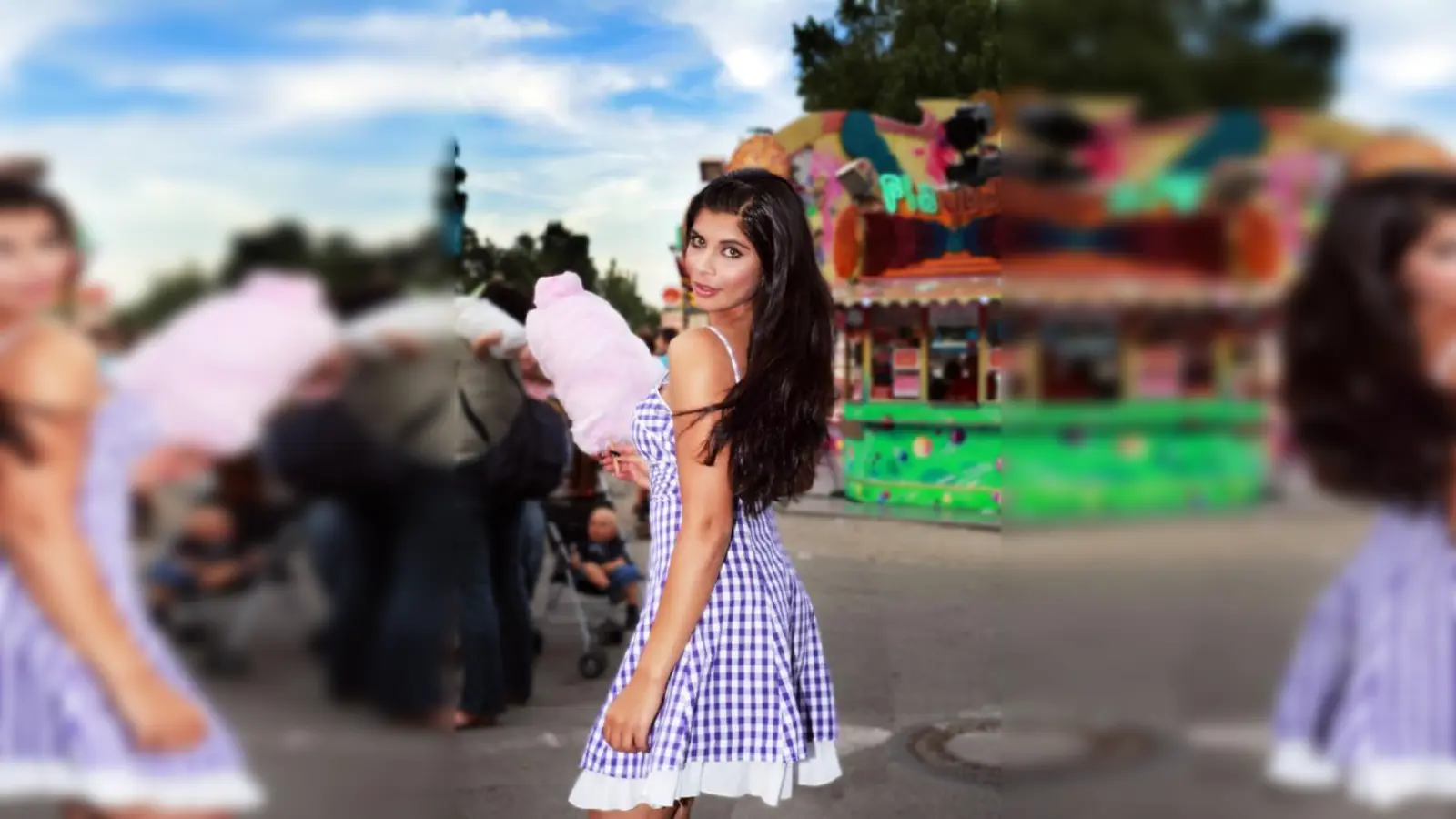 Sexy mit Zuckerwatte: Indira Weis, die mit Wann wirds mal wieder richtig Sommer? den Wiesn-Hit 2009 landen möchte.  (Foto: Twin)