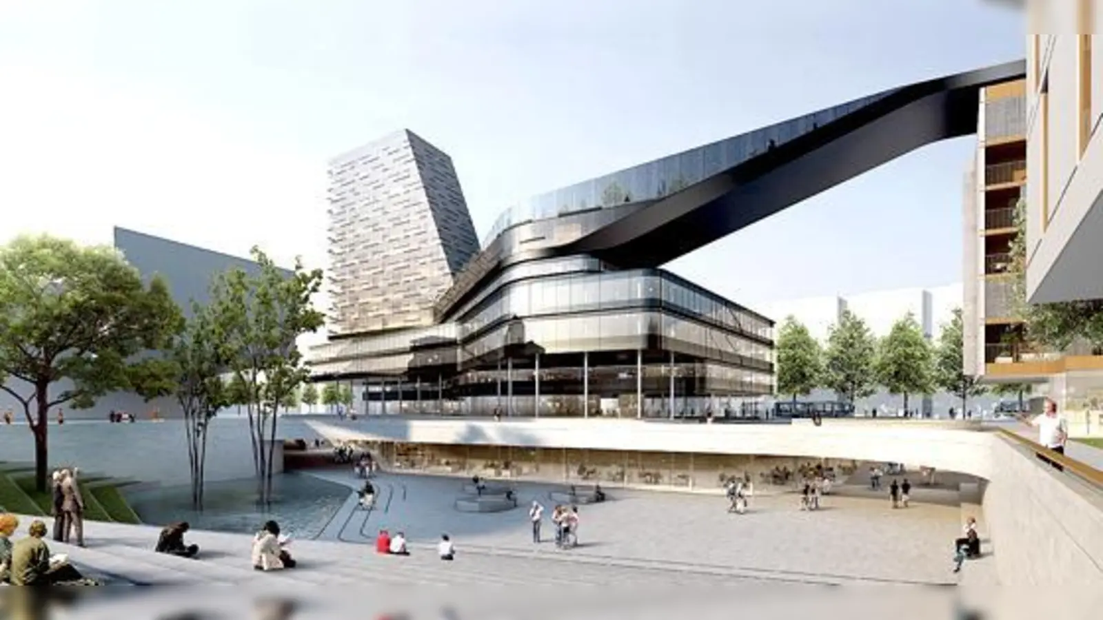 So soll er ab 2019 aussehen: Die visualisierte Ansicht des Hanns-Seidel-Platzes.  	 (Foto: Delugan Meissl Associated Architects mit Helmut Wimmer und Partner)