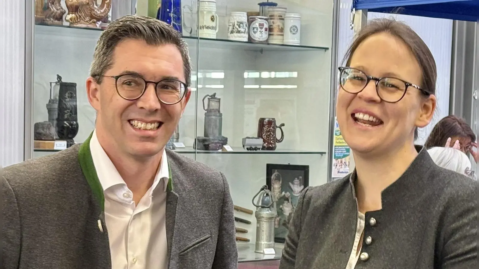 Waren zum Empfang des CSU-Ortsverbands Peißenberg gekommen: 1. Bürgermeister Frank Zellner und Bezirksrätin Alexandra Bertl. (Foto: CSU Peißenberg)