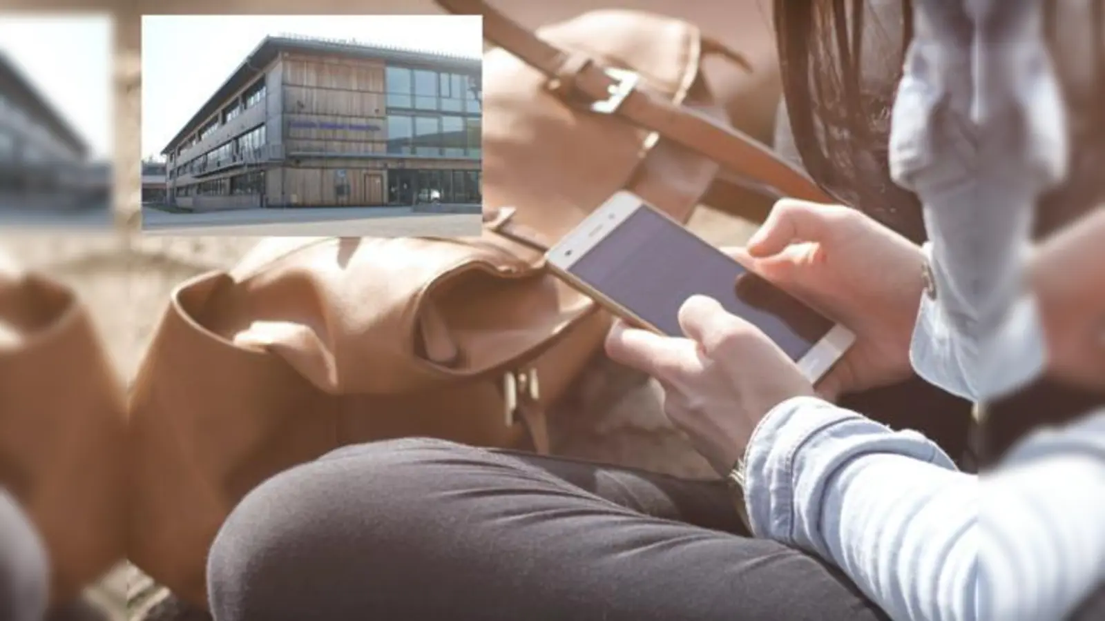 Handys dürfen in Schulen nur in Ausnahmefällen privat genutzt werden. Die Dominik-Brunner-Realschule Poing (kleines Bild) testet, ob gewisse Freiräume möglich sind.	 (Foto: CC0, bs)