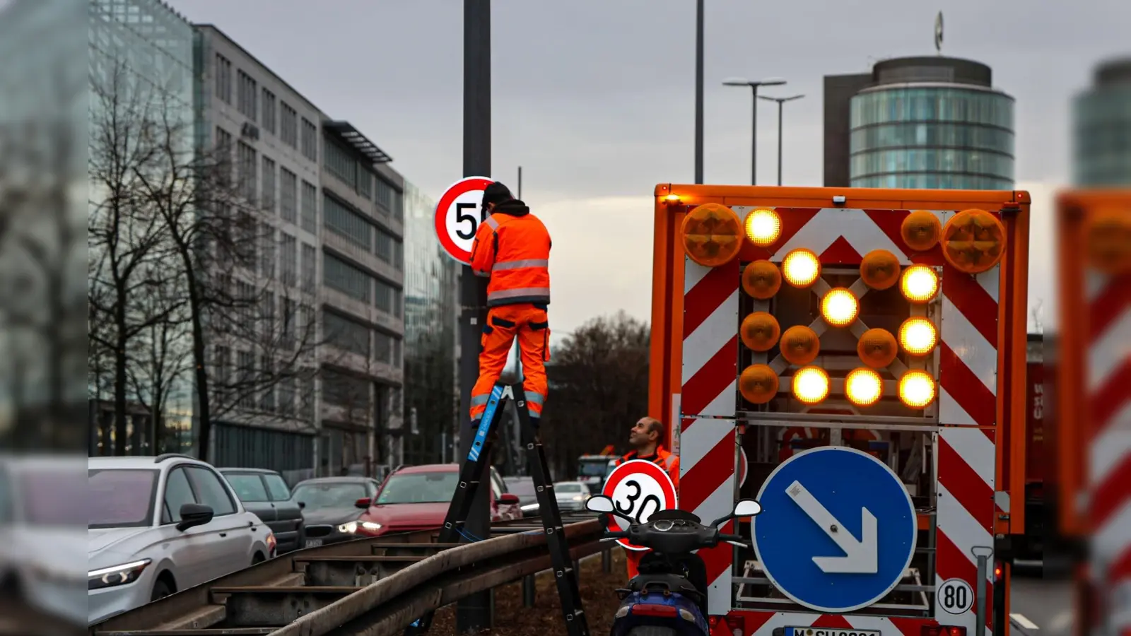 Auf der Landshuter Allee in München gilt nun wieder Tempo 50 statt Tempo 30.  (Foto: Mobil in Deutschland e.V.)