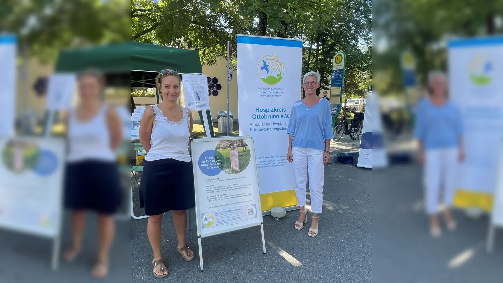 Der Hospizkreis Ottobrunn war am Ottostraßenfest mit einem Infostand vertreten. Jetzt bietet er wieder einen Grundkurs an. (Foto: hw)